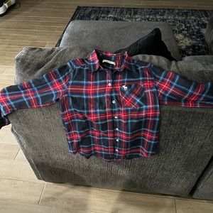 Abercrombie boys 11/12 plaid flannel.  Just in time for school.  Adorable!